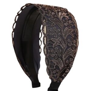 Gold Shimmering Lace Gray Headband